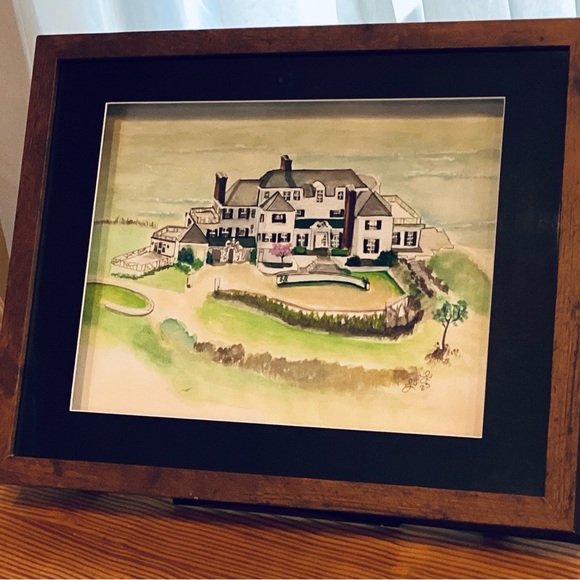 Taylor Swifts RI Mansion Custom Hand Painted Watercolor by LuLu